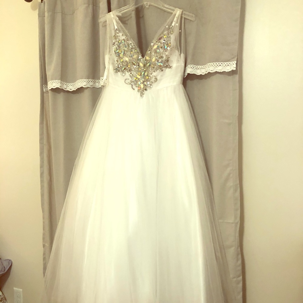White prom pageant dress